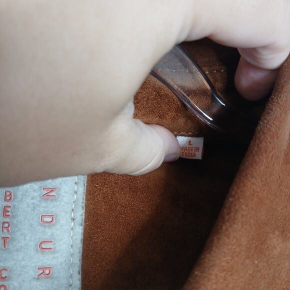 Robert Comstock Endurance Leather Button Down Collared Shirt Men LG Western Boho - Picture 4 of 14